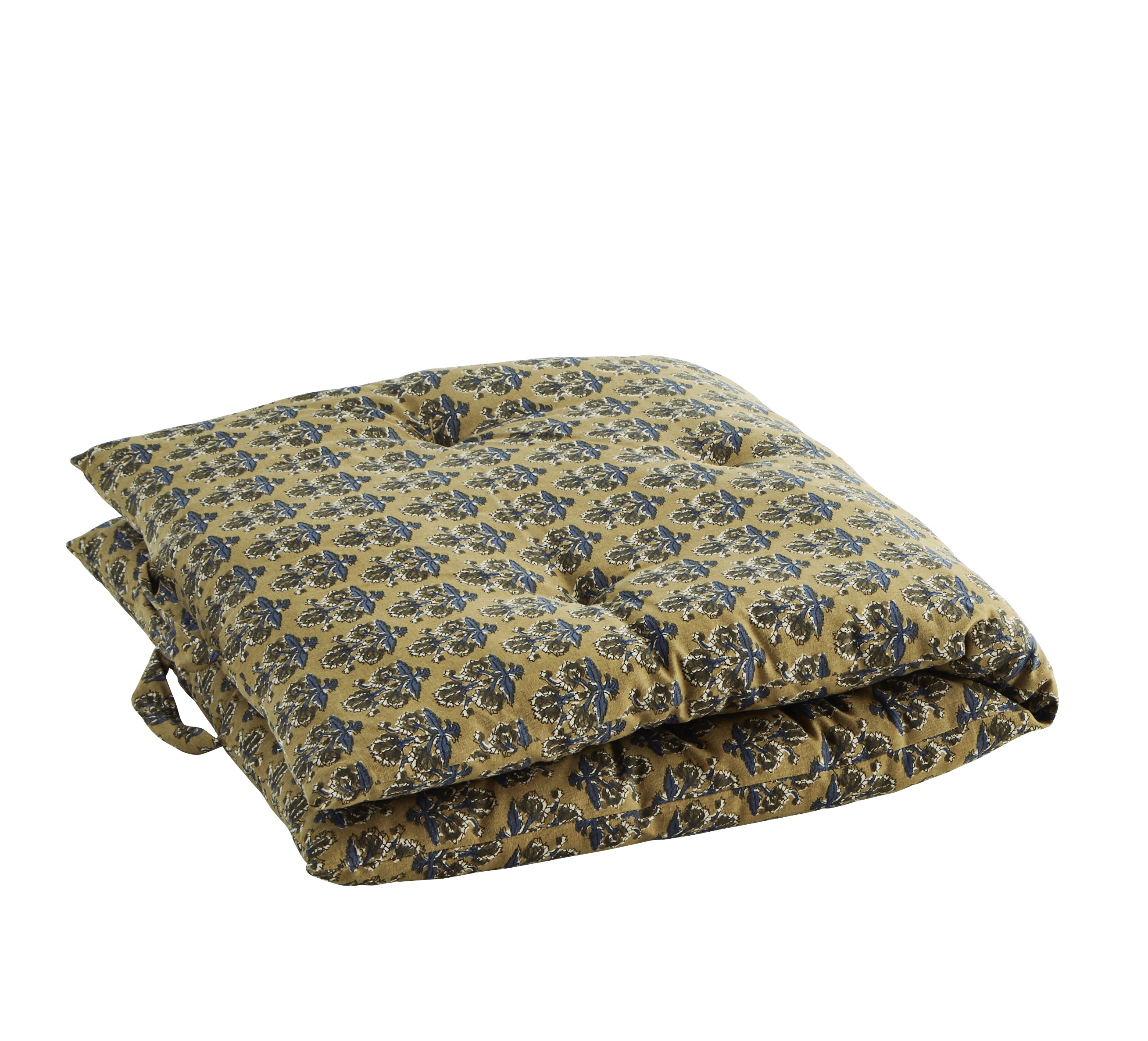 Matelas/coussin imprimé moutarde