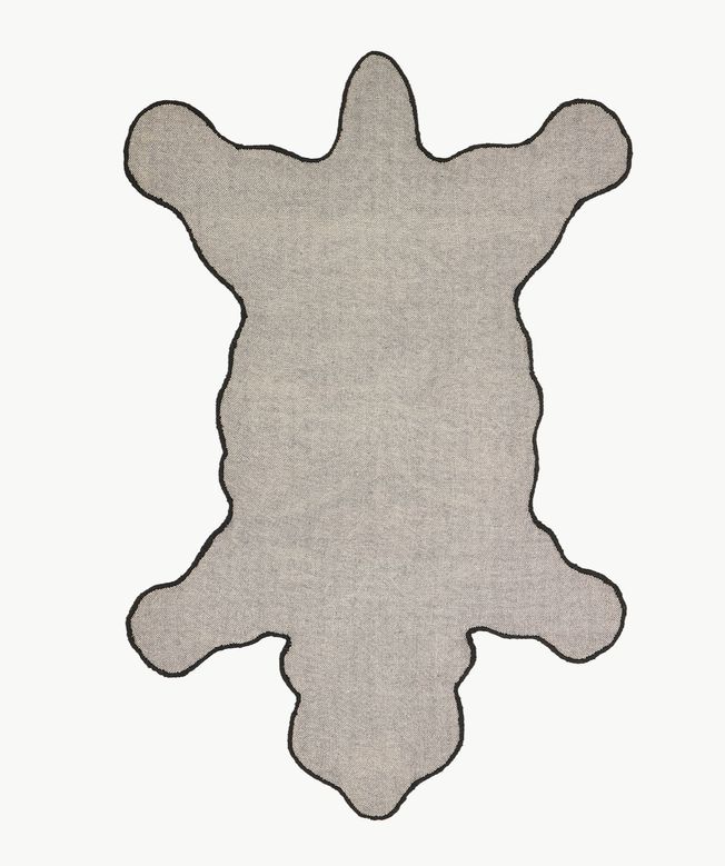 Blooming black bear rug large 