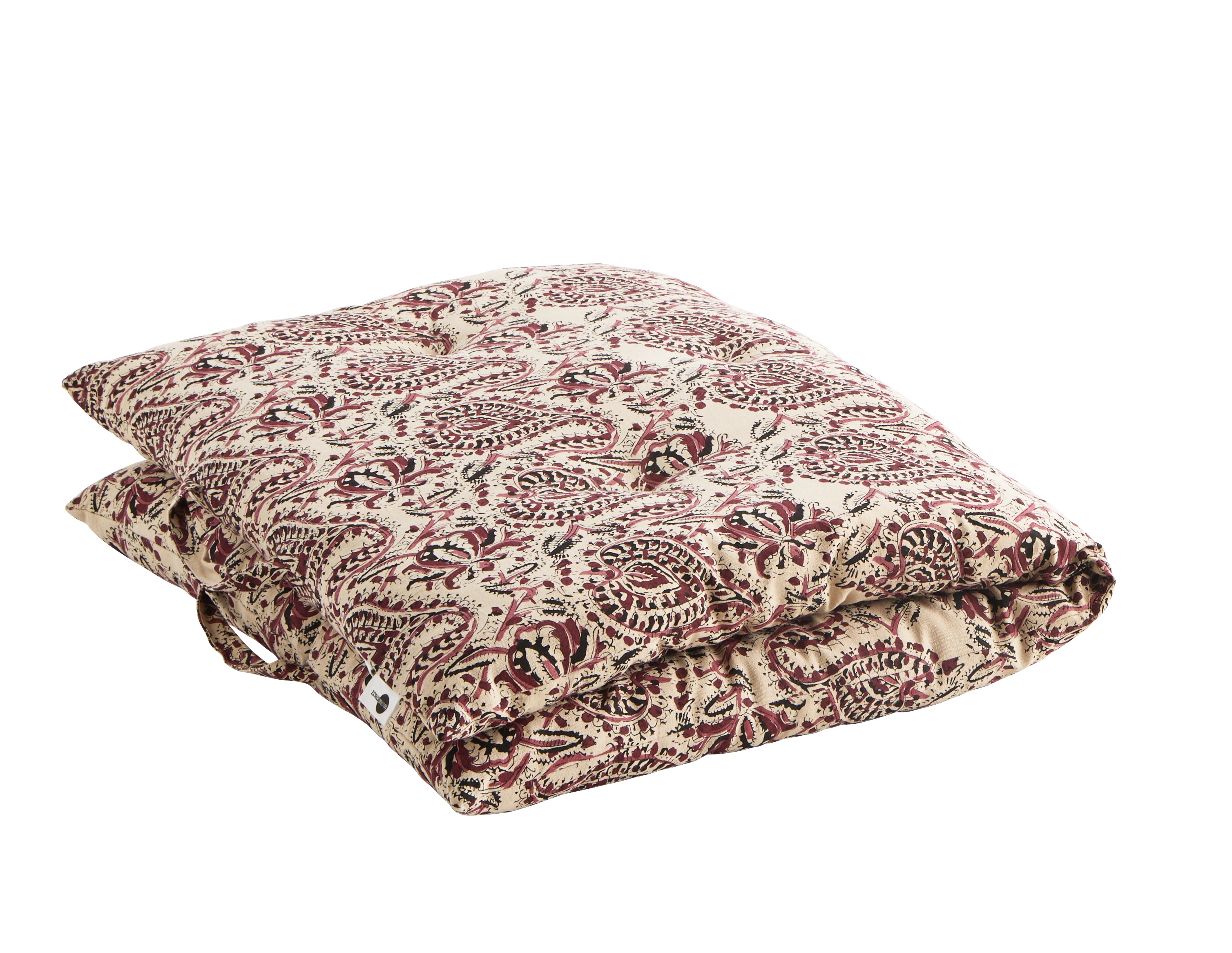 Matelas/coussin imprimé sable/framboise